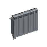 Радиатор биметаллический RIFAR MONOLIT VENTIL 500 х 10 секций ТИТАН нижнее левое подключение
