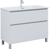 Тумба под раковину Aquanet Вега 100 напольная, белый глянец