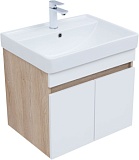 Тумба с раковиной Aquanet Оптима 60 цв. дуб светлый/белый сатин