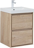 Тумба с раковиной Aquanet Милан 50 цв. дуб светлый