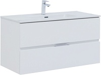 Тумба под раковину Aquanet Алвита New 100 2 ящика, белый матовый