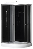Душевая кабина LORANTO 120х80х215 с низким поддоном 13 см, черное закаленное стекло 4 мм, профиль хром (CS-66121L G 120)
