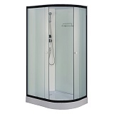 Душевая кабина Loranto 1180х780х2080 левосторонняя, белое заднее стекло, поддон 14 см, матовое стекло 4 мм, профиль черный (CS-876EBTM/W-120)